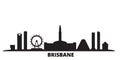 Australia, Brisbane city skyline isolated vector illustration. Australia, Brisbane travel black cityscape