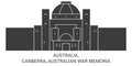 Australia, Canberra, Australian War Memoria travel landmark vector illustration