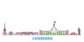 Australia, Canberra line cityscape, flat vector. Travel city landmark, oultine illustration, line world icons