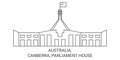 Australia, Canberra, Parliament House travel landmark vector illustration