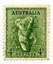 Australia cancelled stamp 1937 Koala Royalty Free Stock Photo