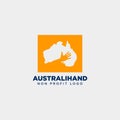 australia charity non profit care hand logo template illustration Royalty Free Stock Photo