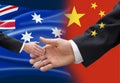 Australia China Chinese Political Influence Flag Royalty Free Stock Photo