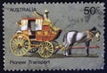 AUSTRALIA - CIRCA 1972: Coach Transport, Australian Pioneer Life, circa 1972