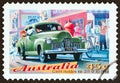 AUSTRALIA - CIRCA 1997: A stamp printed in Australia shows GMH Holden 48-215 FX sedan, 1948, circa 1997.