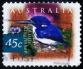 AUSTRALIA - CIRCA 1997: stamp printed in Australia shows little kingfisher - Alcedo pusilla, circa 1997