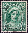 AUSTRALIA - CIRCA 1942: A stamp printed in Australia shows Queen Elizabeth the Queen mother, circa 1942.