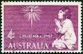 AUSTRALIA - CIRCA 1957: A stamp printed in Australia shows The Spirit of Christmas after Sir Joshua Reynolds, circa 1957.