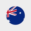 Australia circle flag icon. Australian Swedish badge. Vector illustration.