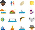 AUSTRALIA colored flat icons