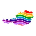 austria swoosh silhouette rainbow map Royalty Free Stock Photo