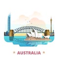 Australia country design template Flat cartoon sty