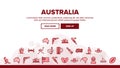 Australia Country Landing Header Vector