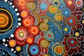 Australia culture art with river and tortoise, sea life. Aboriginal style painting. Generative Ai Royalty Free Stock Photo