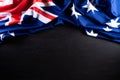 Australia day concept. Australian flag with the text Happy Australia day against a blackboard background. 26 January Royalty Free Stock Photo