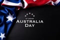 Australia day concept. Australian flag with the text Happy Australia day against a blackboard background. 26 January Royalty Free Stock Photo