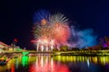 Australia Day fireworks in Adelaide city Royalty Free Stock Photo