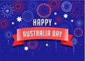 Australia day, fireworks and celebration poster design