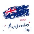 Australia day with grange flag on white background. Holiday concept in vector. Simple holiday text for australia day Royalty Free Stock Photo