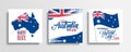 Australia Day, january 26 greeting cards set. Royalty Free Stock Photo