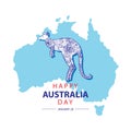 Australia Day. 26 January Happy Australia Day. Greeting card.