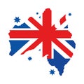 australia day map with flag