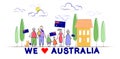 Australia Day National Flag Family Kids Embrace