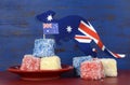 Australia Day red, white and blue lamingtons