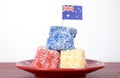 Australia Day red, white and blue lamingtons