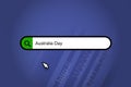 Australia Day - search engine, search bar with blue background