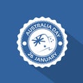 Australia Day Stamp Flag National Holiday Flat