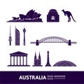 Australia travel destination vector illustration