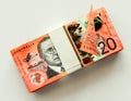 Australia Dollar Cash Note Wad Royalty Free Stock Photo