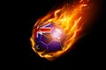 Australia Fire Flag With Football Realistic Design