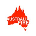 Australia fire sign isolated white background vector