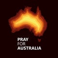 Australia fire. Social poster about climte cataclysm.