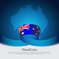 Australia flag background. Mosaic map, australian flag on a blue white background. National poster. Vector design Royalty Free Stock Photo