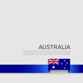 Australia flag background. Ribbon color flag of australia on a white background. National poster. Vector flat design. State Royalty Free Stock Photo