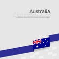 Australia flag background. Ribbon color flag of australia on a white background. National poster. Vector flat design. State Royalty Free Stock Photo