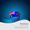 Australia flag background. Wavy ribbon in the color of the australian flag on a blue white background. National poster. Vector Royalty Free Stock Photo