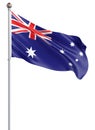 Australia flag blowing in the wind. Background texture. 3d rendering, waving flag. - Illustration Royalty Free Stock Photo