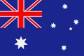 Australia flag. Blue background with a six-pointed stars and a red cross. Vector. Royalty Free Stock Photo