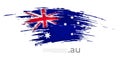 Australia flag. Brush strokes, grunge. Brush painted australian flag on white background. Vector design, template national poster Royalty Free Stock Photo