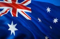 Australia flag. 3D Waving flag design. The national symbol of Australia, 3D rendering. Australia 3D Waving sign design. Waving Royalty Free Stock Photo