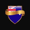 Australia flag Golden badge design vector Royalty Free Stock Photo