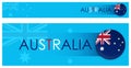 Australia flag horizontal web banner in modern neomorphism style. Webpage Australian country header button for mobile application