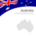 Australia flag, mosaic map on a white background. National poster design. Business booklet. State australian patriotic banner Royalty Free Stock Photo