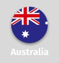 Australia flag, round icon Royalty Free Stock Photo