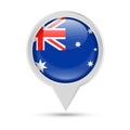 Australia Flag Round Pin Vector Icon Royalty Free Stock Photo