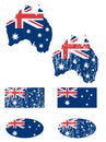 Australia flag set Royalty Free Stock Photo